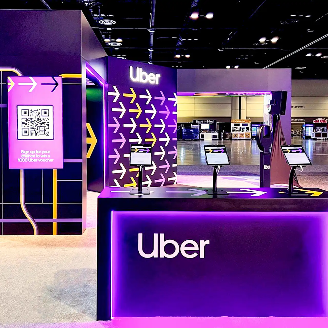 Uber DEI Booth, custom trade show booth, for Grace Hopper Conference