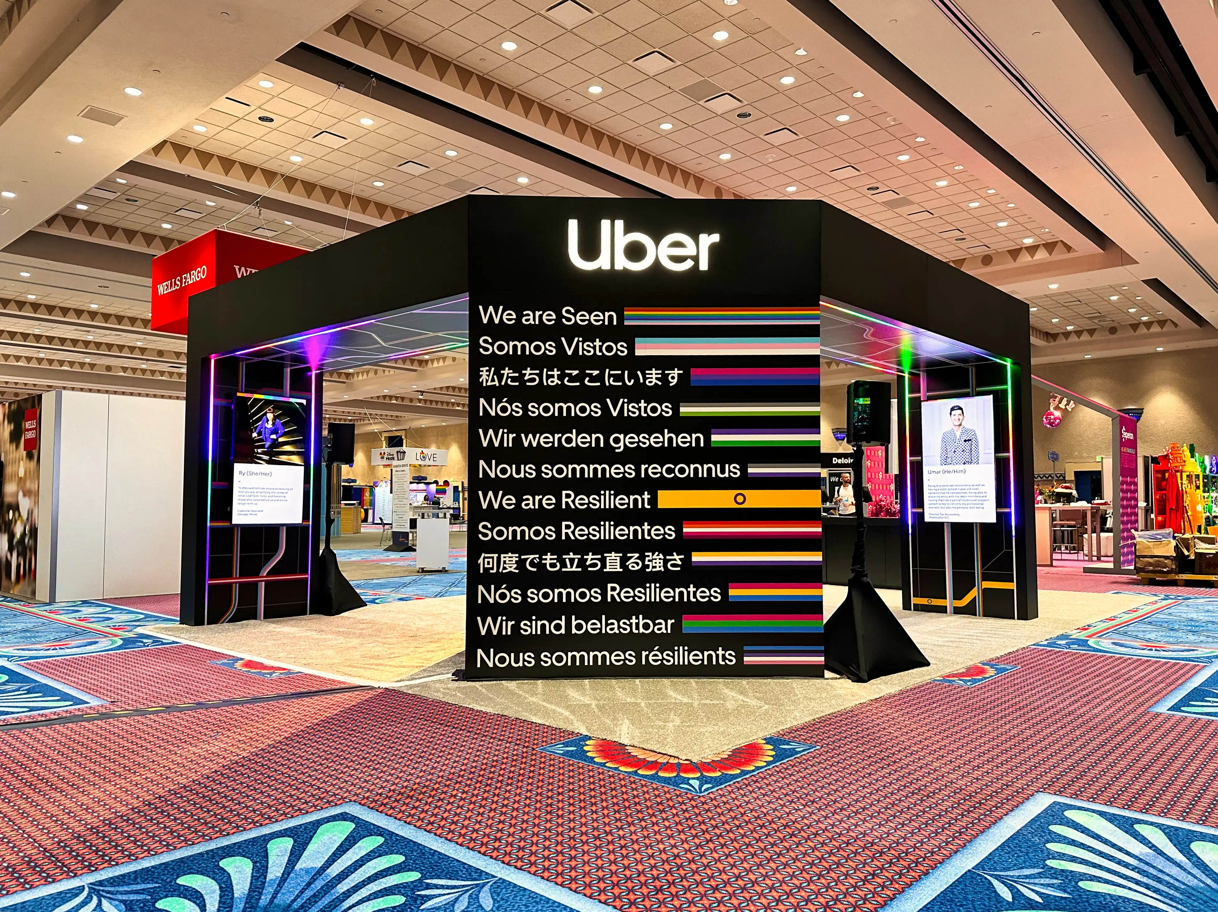 Uber DEI Booth, custom trade show booth, for Out & Equal Conference